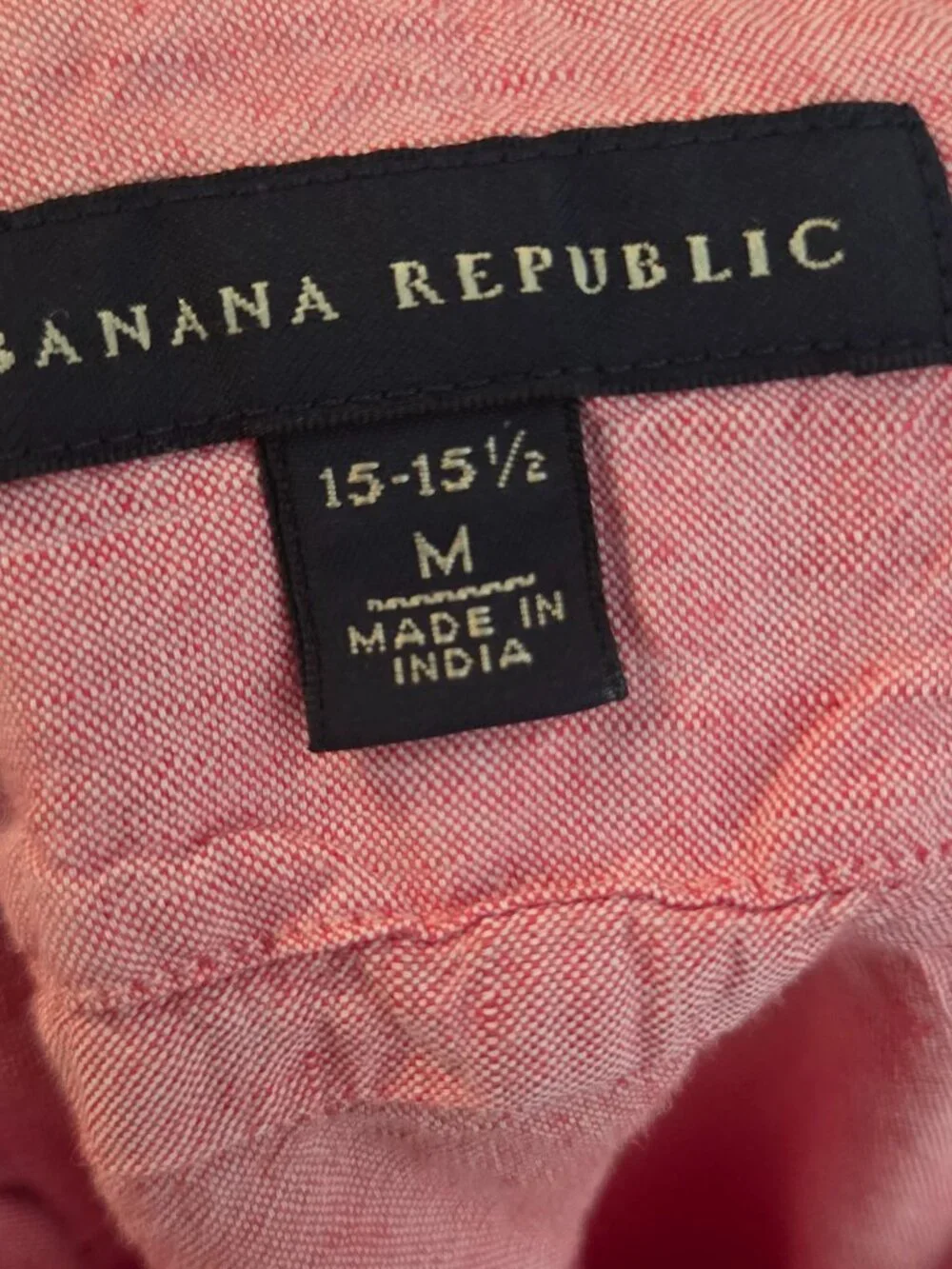 Banana Republic Men’s Linen Button Down Shirt Salmon Coral Coastal Preppy Size M